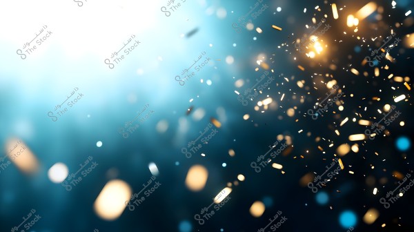 An abstract image of glowing golden sparks scattered against a light blue background. The sparks create a dynamic and vibrant effect, with bright light spots dispersed throughout the image, adding a sense of depth and freedom.