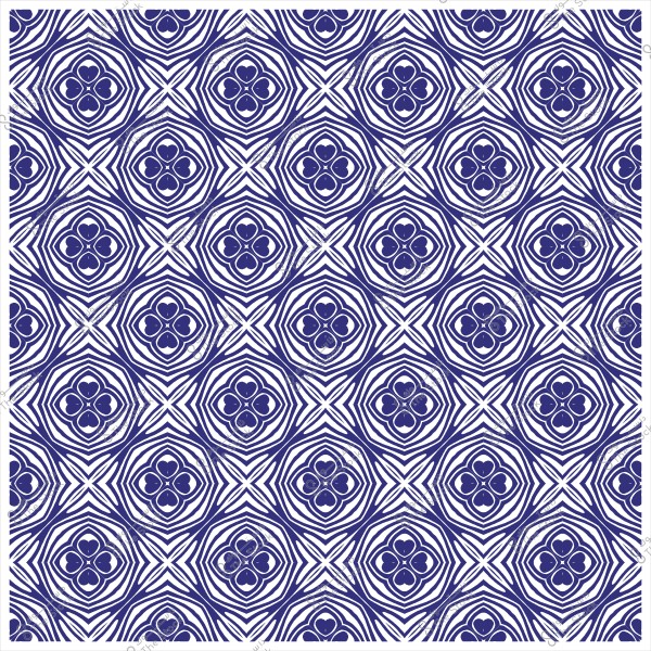 نمط أزرق هندسي متماثل يشبه الفنون الزخرفية الإسلامية.