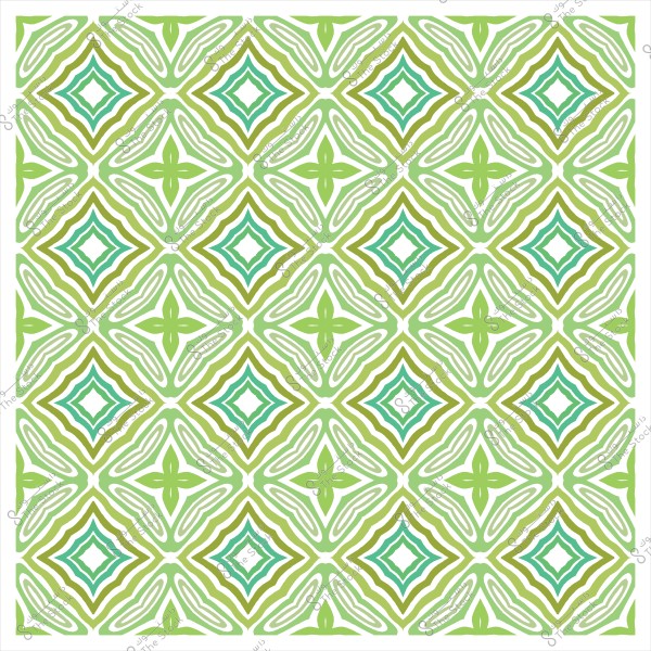 نمط هندسي متكرر بأشكال ماسية وألوان خضراء وزرقاء.