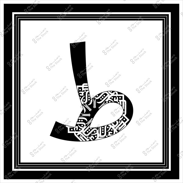 صورة تعرض تصميم فني للخط العربي لحرف "ط". يتميز الحرف بتداخل زخرفي معقد بأنماط وأشكال تقليدية, محاط بإطار مستطيل بزوايا حادة لإبراز الحرف بشكل واضح.

-