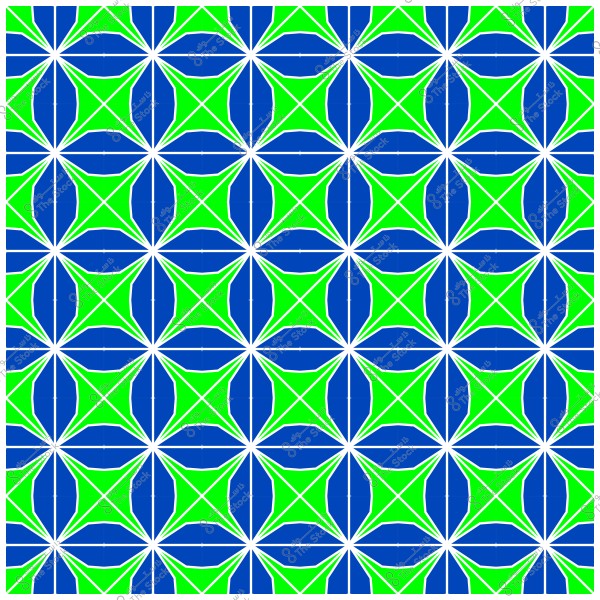 نمط هندسي مكرر بأشكال زرقاء وخضراء, يشبه الأزهار بتداخل متناظر.
