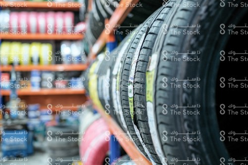 car tires at Gas station