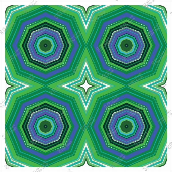 نمط هندسي بتصميم سداسي الأضلاع بألوان خضراء وزرقاء وبنفسجية متداخلة.