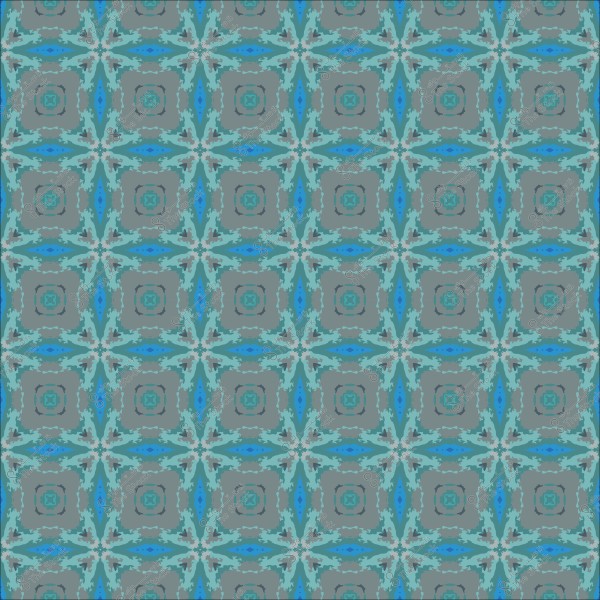 نمط هندسي متماثل بألوان الأزرق والرمادي, يشكل تصميماً مكررًا يشبه البلاط أو القماش المزخرف.