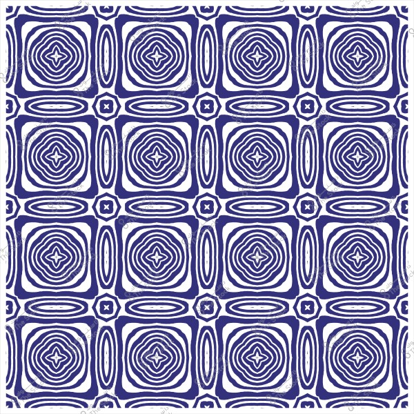 نمط هندسي متكرر باللونين الأزرق والأبيض يتكون من أشكال مربعة وخطوط ملتفة.