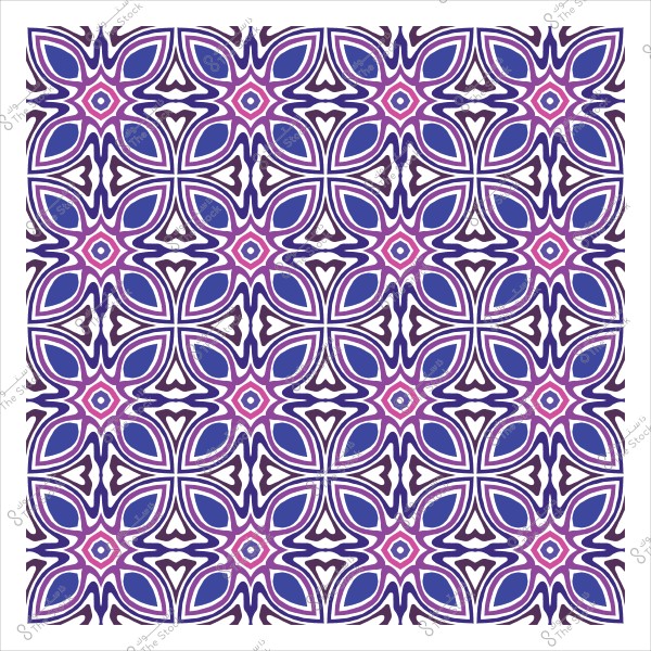 نمط هندسي بألوان زرقاء وبنفسجية متداخلة بتصميم متكرر.