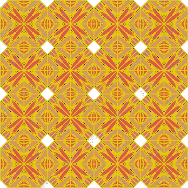 نمط هندسي متماثل باللونين الأحمر والبرتقالي بأشكال متقاطعة.