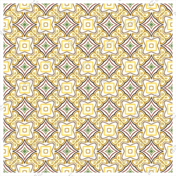 نمط هندسي بألوان ذهبية وخضراء وبنية, يشكل أشكالًا نجمية وزخرفية.