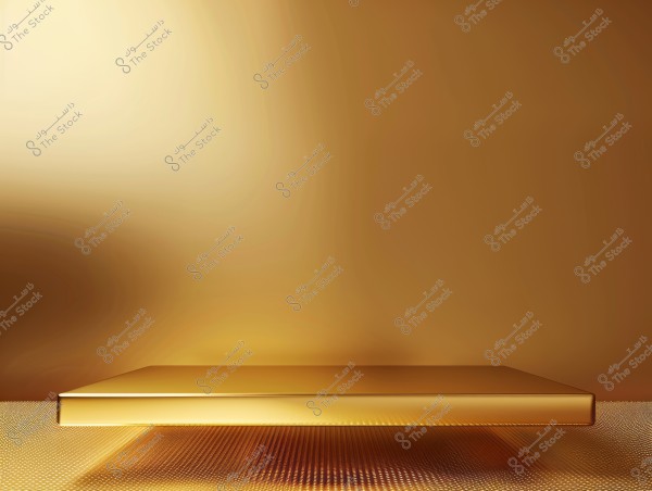 An image showing a gold-colored platform placed in the middle of a gradient golden background. The background features soft golden shades that convey a sense of warmth and elegance.
