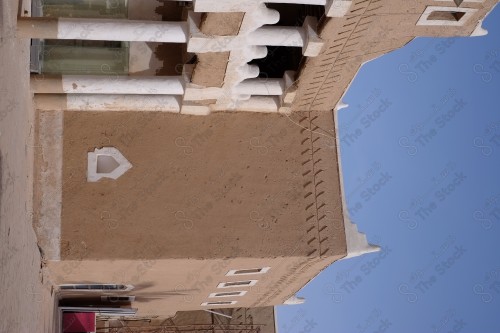 Saudi historical building in Saudi Arabia - old mud building, mud wall