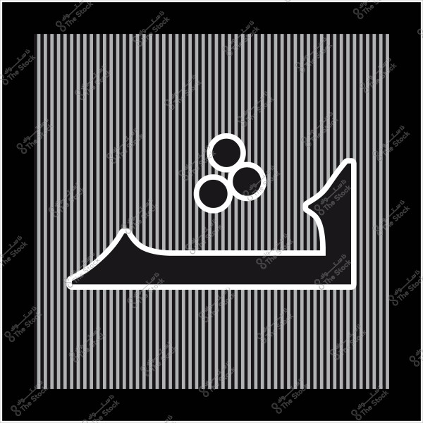 صورة تحتوي على حرف "ن" باللغة العربية محاط بثلاث نقاط, مع خلفية خطوط رمادية وبيضاء رأسية.