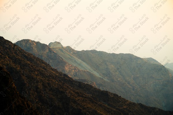 A beautiful landscape of Al Hada Mountains, During Sunset