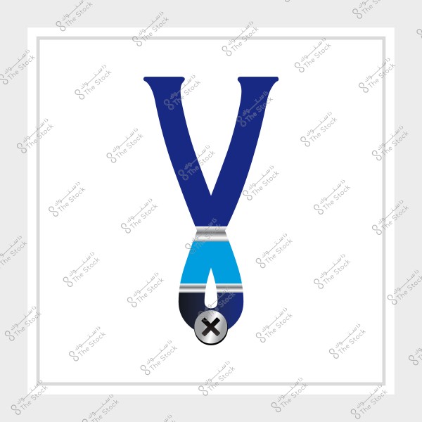 شعار يتكون من حرف V باللون الأزرق مع تصميم قناع طبي باللونين الأزرق والأسود في الجزء السفلي يحتوي على رمز X.