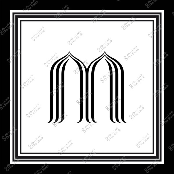 تصميم هندسي لكلمة "مايكا" بأسلوب فني داخل إطار مزخرف.