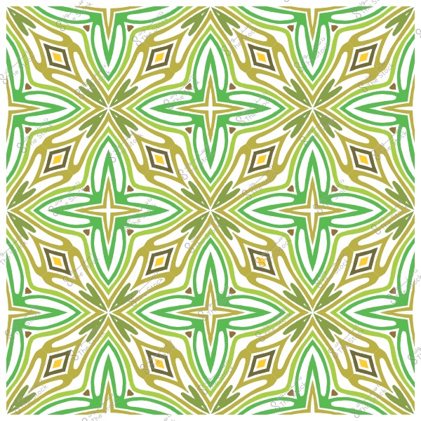 نمط هندسي متكرر بأشكال متناظرة باللونين الأخضر والبني.