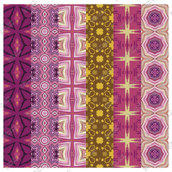 An image featuring colorful geometric patterns with multiple colors, including pink, brown, purple, yellow, and green.