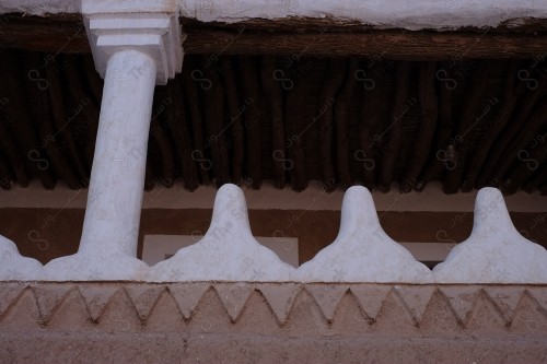 Saudi historical building in Saudi Arabia - old mud building, mud wall