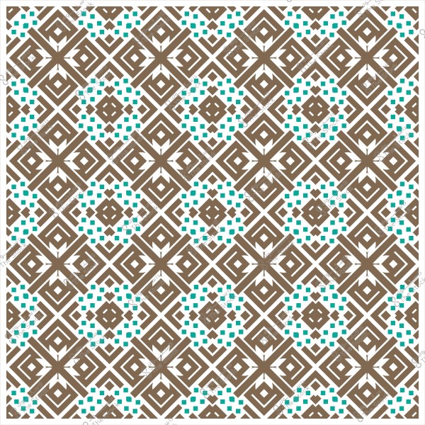 نمط زخرفي هندسي بتصميم متكرر باللونين البني والأزرق السماوي