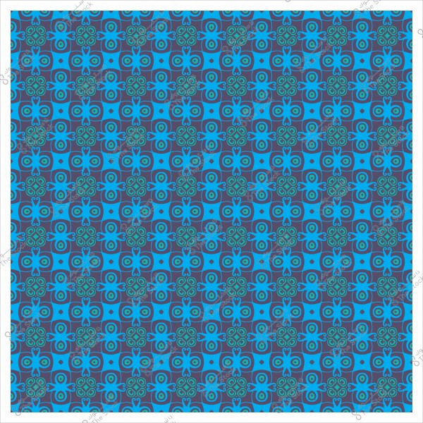 نمط زخرفي هندسي بلون أزرق وأخضر على خلفية رمادية.