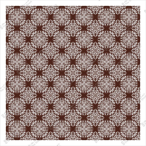 نمط زخرفي هندسي بني مكرر بنمط معقد على خلفية بيضاء.