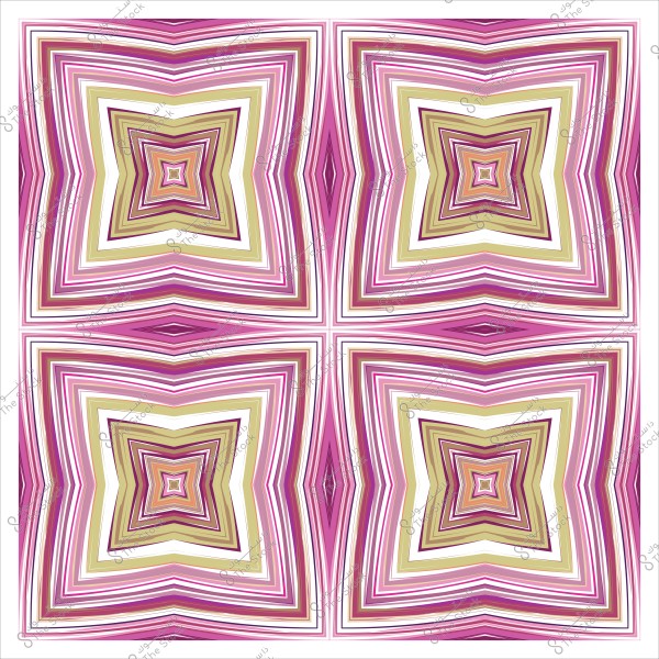 تصميم هندسي بألوان متداخلة تشمل الأرجواني والزهري والأخضر تشكل نمطًا متناظرًا ومتكررًا.