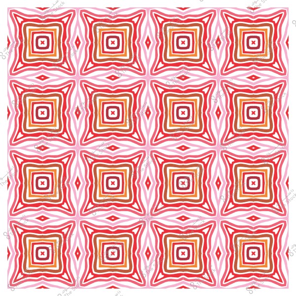 نمط هندسي متكرر يتكون من مربعات بألوان حمراء وبرتقالية وزهرية مرتبة بشكل منظم.