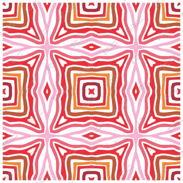 نمط هندسي ملون بأشكال مربعة متداخلة باللونين الأحمر والبرتقالي.