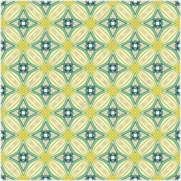 نمط هندسي متكرر باللونين الأخضر والأصفر يكوّن أشكالًا نجمية.