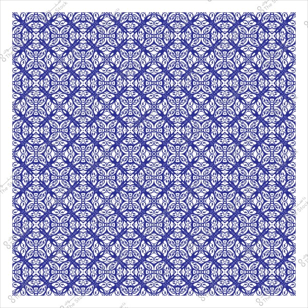 نمط زخرفي هندسي باللون الأزرق مستوحى من الفنون الإسلامية.