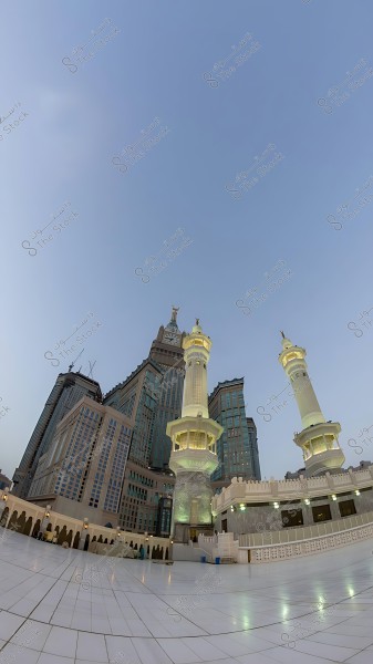 Image of the Clock Towers in Mecca, displayed in daylight.