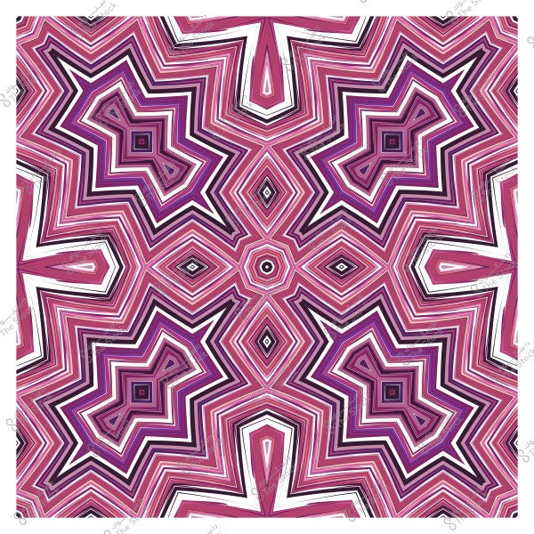 نمط هندسي متماثل بألوان وردية وبنفسجية, يشبه تصميم الزخارف الإسلامية.
