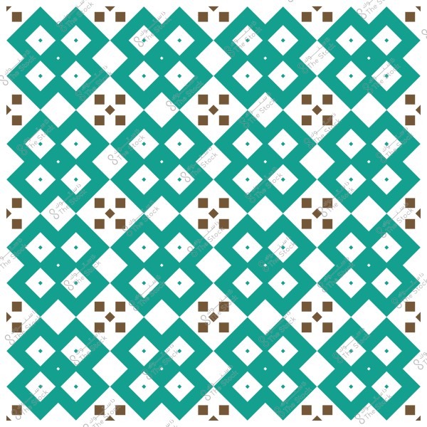 نمط هندسي يتكون من أشكال معينية وأشكال مربعة باللونين الأزرق والبني.