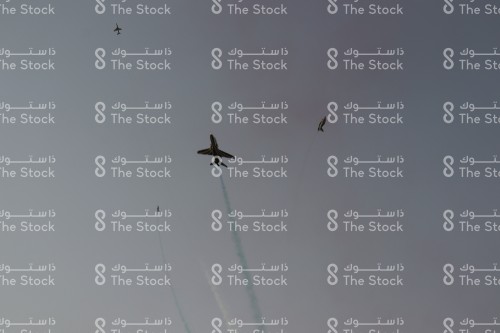 طائرات تحلق في السماء بألوان العلم السعودي