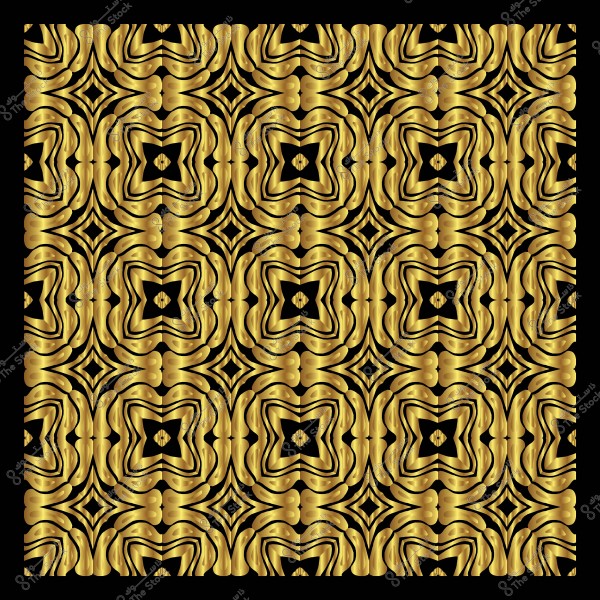 Intricate decorative pattern in gold color on a black background.
