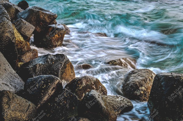 Long exposure of Red Sea waves