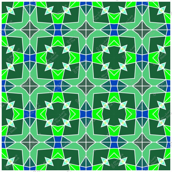 نمط هندسي ملون بأشكال متداخلة في درجات اللون الأخضر والأزرق.