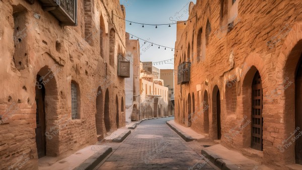 Old City Streets of Diriyah, Ar Riyadh, Saudi Arabia.
