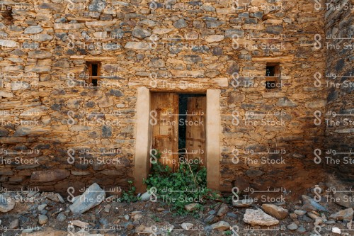 Historic door (old) in Rijal Almaa village