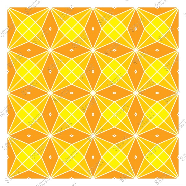 Geometric pattern with repeated orange and yellow star shapes.