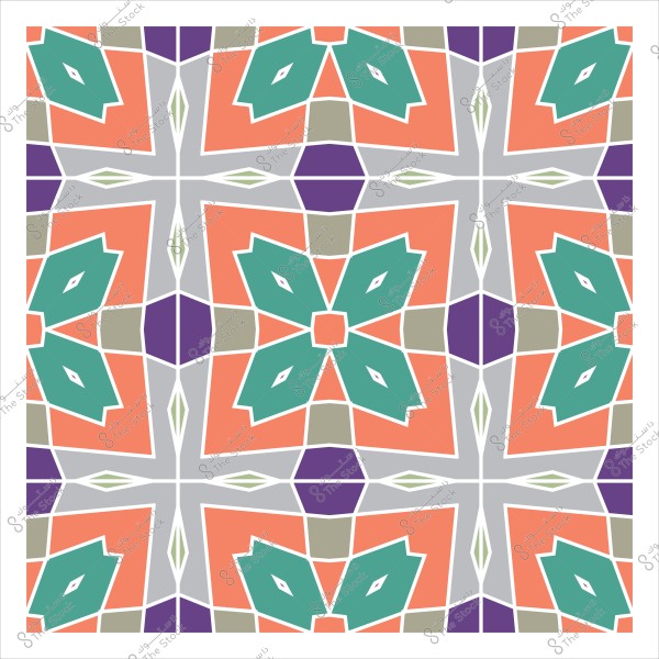 تصميم هندسي ملون يجمع بين الأشكال الهندسية في نمط متكرر, يضم اللونين البرتقالي والأزرق مع لون بنفسجي وخطوط رمادية. يضفي التصميم جمالية فنية وتناسقًا بصريًا.

-