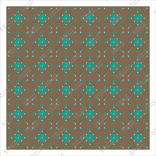 تصميم هندسي يحتوي على نمط يتكرر من النجوم الزرقاء الفاتحة داخل شبكة مع خلفية بنية.