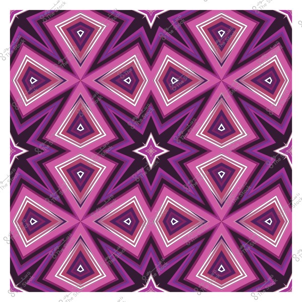 نمط هندسي بألوان بنفسجية وزهرية مع أشكال نجوم ومعينات متكررة