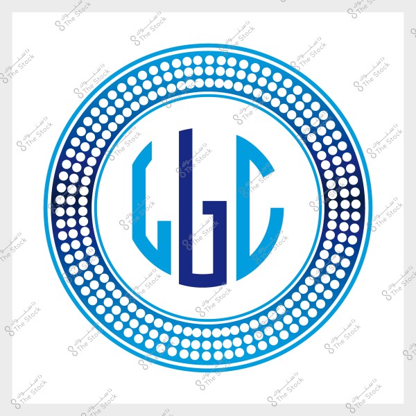 شعار بألوان زرقاء وبيضاء يتضمن أحرف "GCC" محاطة بنمط دائري.