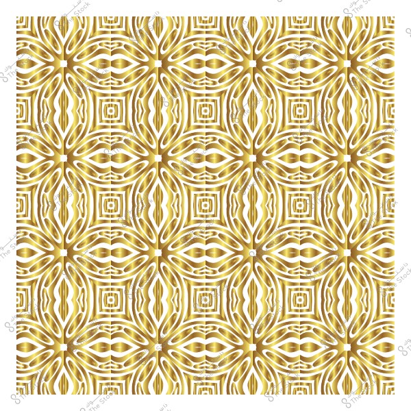 نمط زخرفي إسلامي ذهبي معقد بخطوط منحنية وأشكال هندسية متكررة.