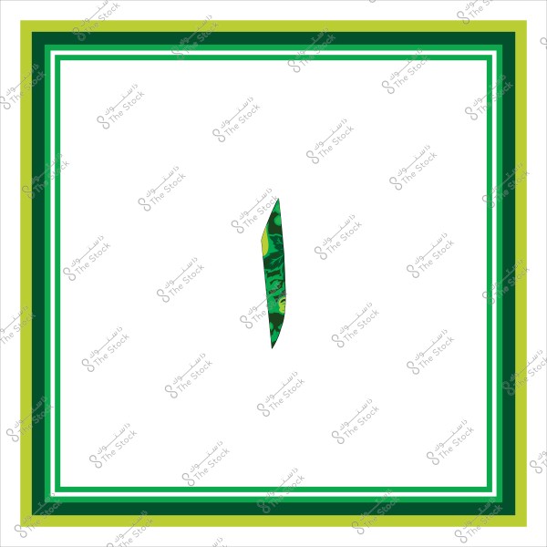An image depicting the Arabic numeral \"one\" in green with plant patterns inside, surrounded by a multi-layered frame with shades of green, white, and yellow.