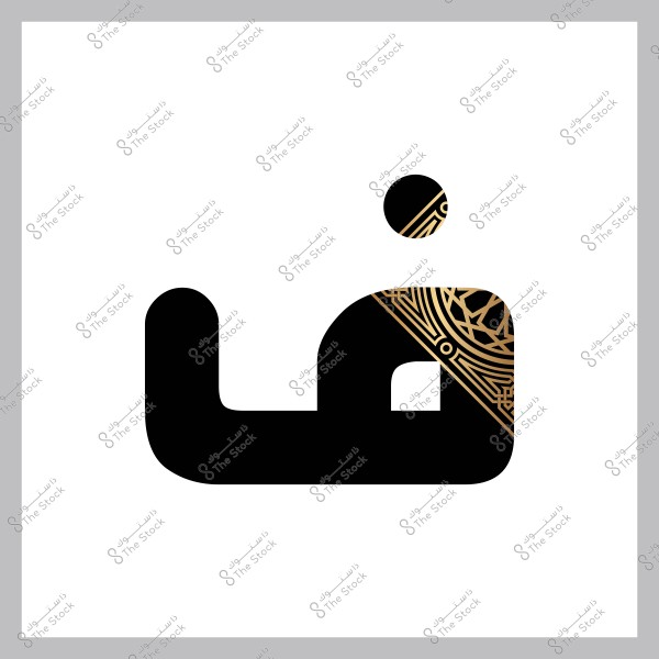 The letter "f" in a decorative gold and black design.