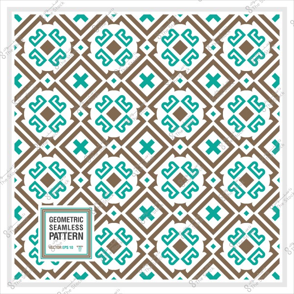 Geometric seamless pattern with blue and brown intersecting lines.