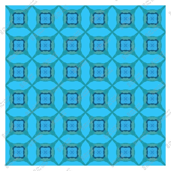 نمط متكرر من الأشكال الزرقاء المربعة والمثلثة بشكل هندسي.