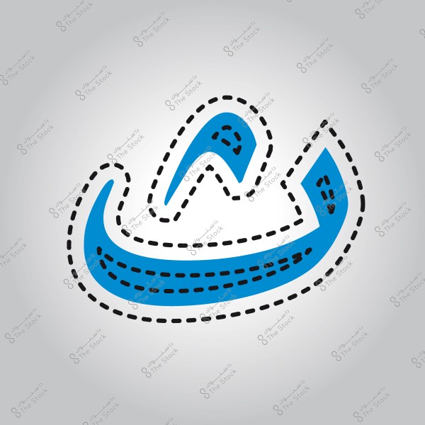 تصميم جرافيكي لرقم باللغة العربية محاط بخط متقطع.