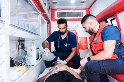 Saudi paramedics perform the tasks of emergency, ambulance, health services, medicine and health care